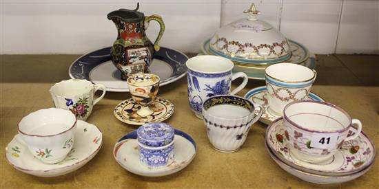 Collection of early cups & Minton set, etc